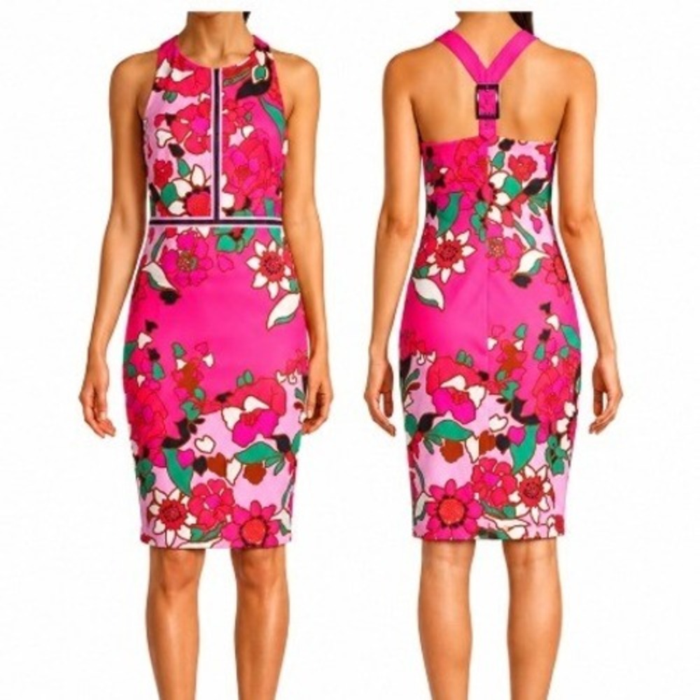 Ted Baker London Womens 12 (Ted Baker 5) Marlow Pink Floral Print Sheath Dress - Picture 1 of 15